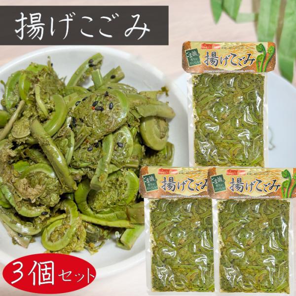 山の幸「こごみ」をじっくり油で揚げ、ごま油で和えた優しい味付けの山菜です。ご飯のお供にはもちろん、冷奴やサラダ・うどん・そばにも良く合います。「揚げこごみ」を是非ご賞味ください。