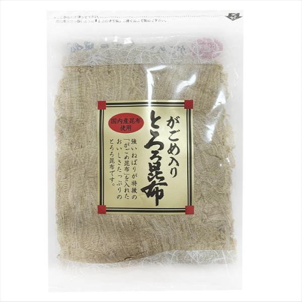 国内産昆布を使用したがごめ入りのとろろ昆布です。がごめ昆布特有の強いねばりと濃厚な旨みが特徴で、お味噌汁やお吸い物にひとつまみ加えるだけで深い味わいになります。「がごめ入りとろろ昆布」を是非ご賞味ください。【原材料名】昆布(国産)、がごめ昆...