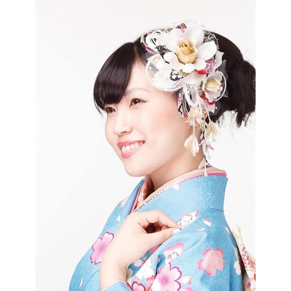 花髪飾り かんざしセット 白 オフホワイト 成人式 振袖 卒業式 袴 着物 和装 簪 髪型 Www Wearefromdust Org