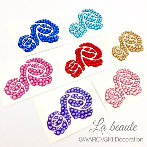 デコシール スワロフスキー 薔薇 SWAROVSKI ローズ キラキラ スマホ アイコス
