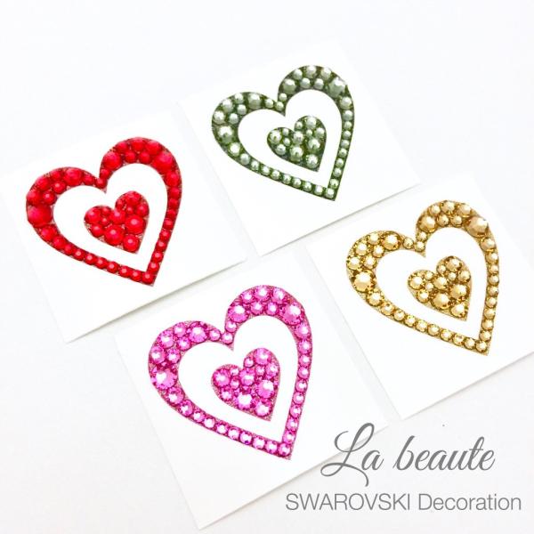 デコシール スワロフスキー ハート SWAROVSKI キラキラ ステッカー スマホ アイコス