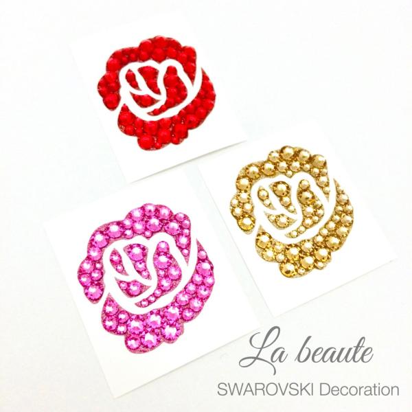 デコシール スワロフスキー 薔薇 SWAROVSKI ローズ キラキラ スマホ アイコス お花 フラワー