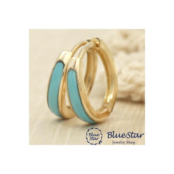 2mm×10mm】中折れピアス トルコ石ライン デザイン K18YG | www.jarussi