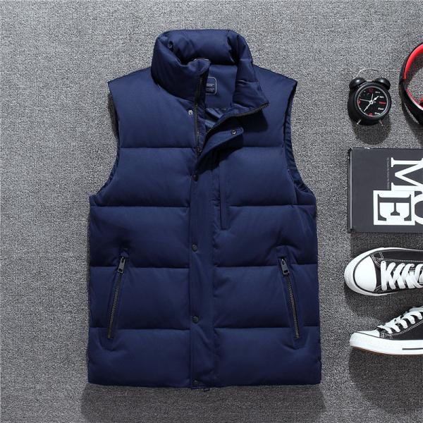 春冬ダウンダウンベスト 熱売り仕様 ホワイトダックダウンメンズ 厚い暖か上着 ダウンダウンベスト グレー