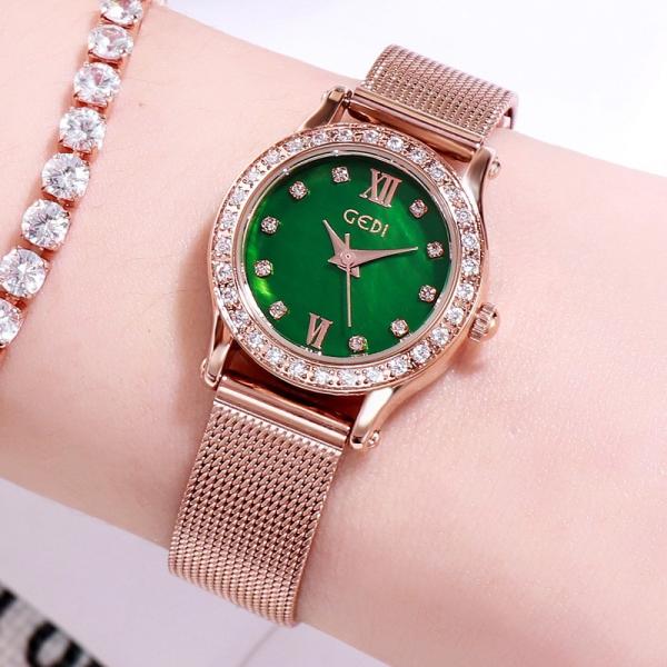 新しい小さな絶妙な小さなダイヤル時計女性のカジュアルな野生の風メッシュベルト