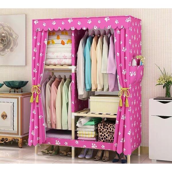 ワードローブ カバー付き クローゼット収納 ハンガーラック おしゃれ 整理タンス 収納棚 大容量 衣類