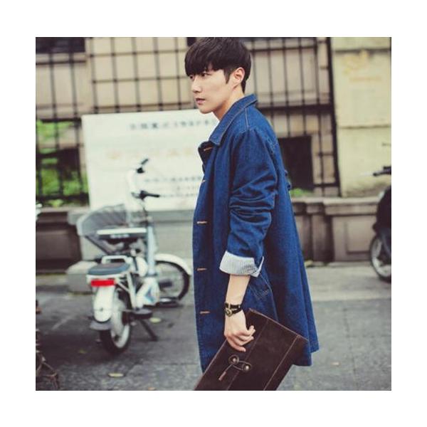 新品 春秋メンズ アウター コート 5 好評 Gジャン デニムコート ロングトレンチコート スプリングコート