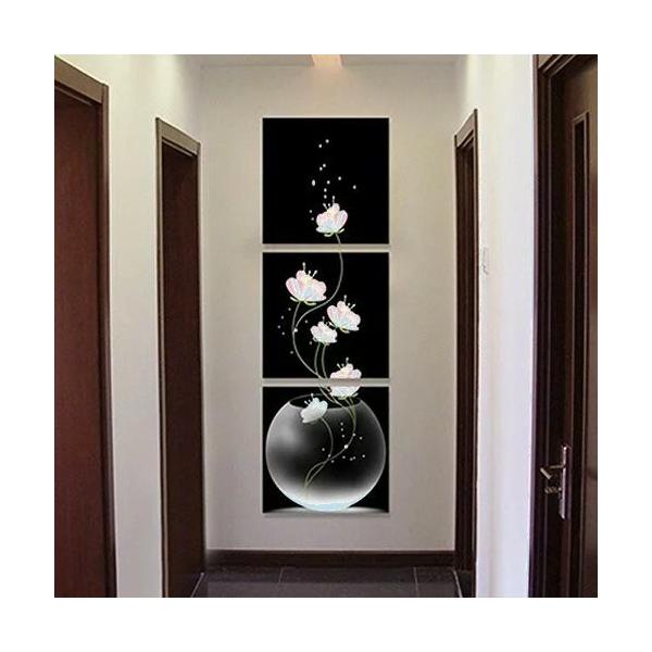 特別新品 壁掛け 壁絵 Y 7s 現代 額縁なし 50x50cm 花 絵画 アート モダン 3枚 続き 絵 インテリア おしゃれ 部屋飾り