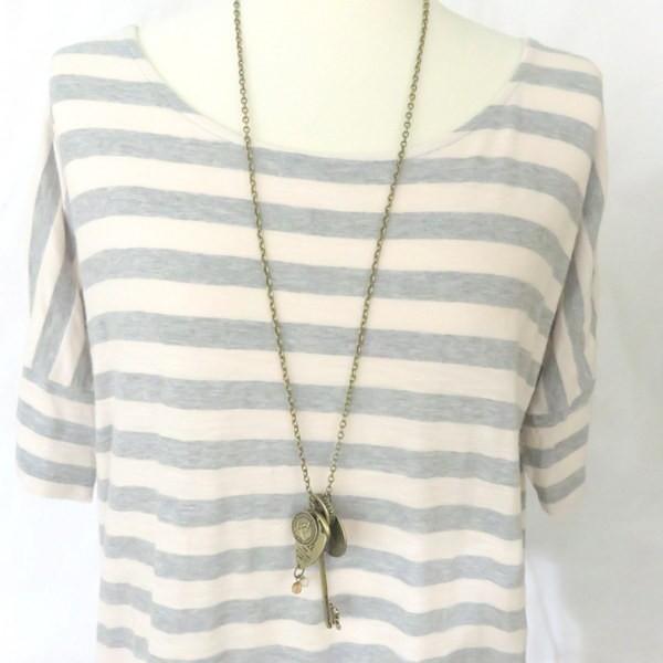 アンティーク風チャーム集合のロングペンダントネックレス カジュアルレディースアクセサリー メール便送料無料 nk アクセサリーkirakira Meヤフー店 通販 Yahoo ショッピング