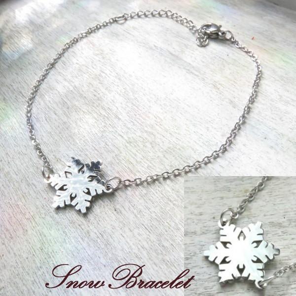 雪の結晶 ブレスレット 雪 スノー モチーフ 華やか シンプル 
