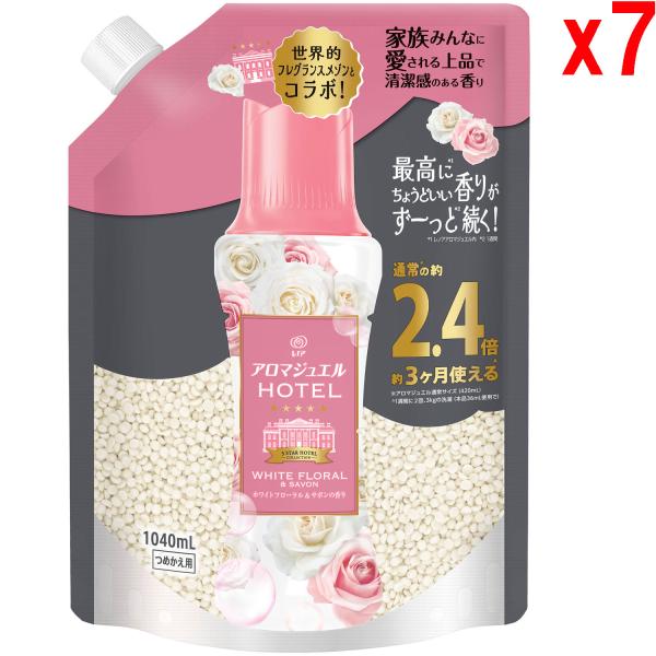 ●7袋セット P&G レノア アロマジュエル ホワイトフローラル＆サボンの香り つめかえ 1040mL