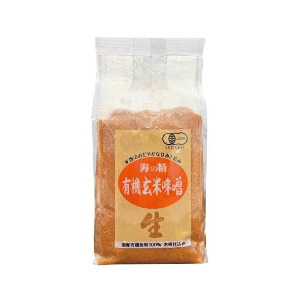■商品名：海の精 有機玄米味噌■内容量：1kg■メーカー：海の精■原材料：有機大豆（青森・北海道）、有機玄米（埼玉・千葉・北海道・熊本）、食塩（海の精）■賞味期間：製造日より冷暗所で8ヶ月■商品詳細：国産有機大豆・玄米使用 風味よく甘みがあ...