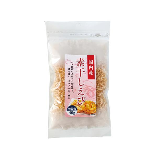 ■商品名：素干しえび（国産）■内容量：40g■開封前賞味期間：常温で4ヶ月開封後の保存方法：開封後は密封して冷蔵庫に保存し、お早めに召し上がりください。■原材料：えび［アキアミ（国産）］■メーカー：ハヤシ食品工業■商品詳細：国産えび100%...