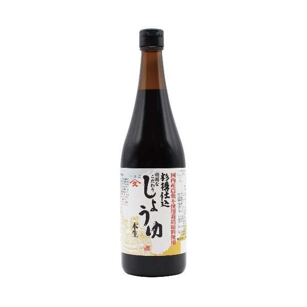 国産の頑固なこだわり栽培原料を使い約２年かけて作られた、杉樽仕込み醤油です。火入れしておらず、風味・コクが抜群です。