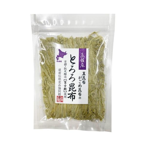 ■商品名：函館産とろろ昆布（富士酢使用）■内容量：30g■原材料：真昆布（北海道函館産）、がごめ昆布（北海道函館産）、米酢■賞味期限：開封前：製造日より8ヶ月開封後：お早めにお召し上がりください。■メーカー：道南■商品詳細：北海道道南地区の...