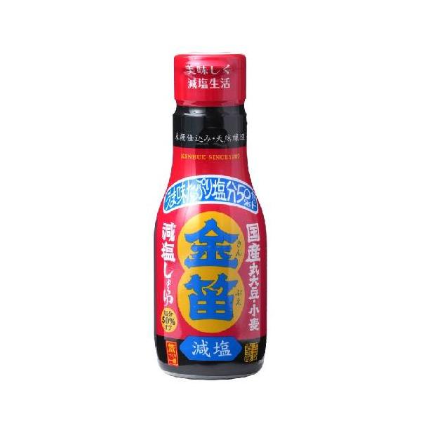 金笛 減塩しょうゆ デラミボトル（200ml)【笛木醤油】【食塩のみ50%カット】