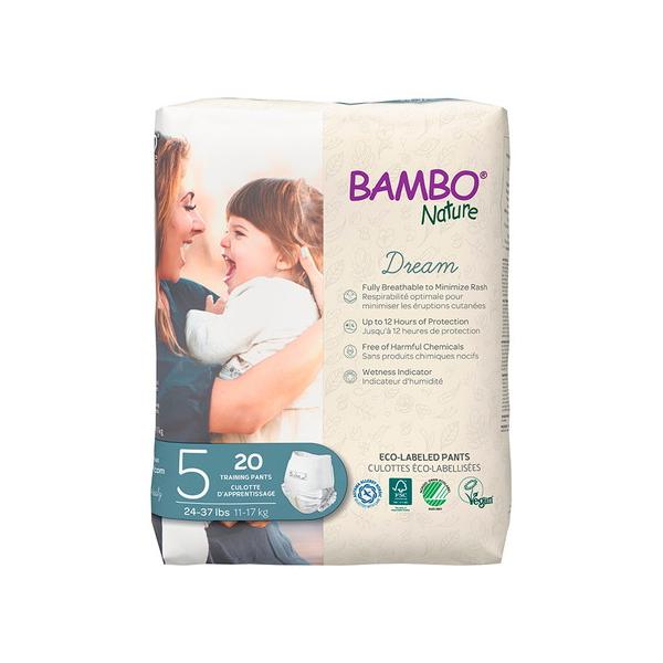 他サイト： バンボネイチャー ドリーム パンツタイプ L （11kg〜17kg） 20枚入り（bn16930） 【BAMBO Nature】 【ベビー紙おむつ/ジュニア/5号】の商品画像