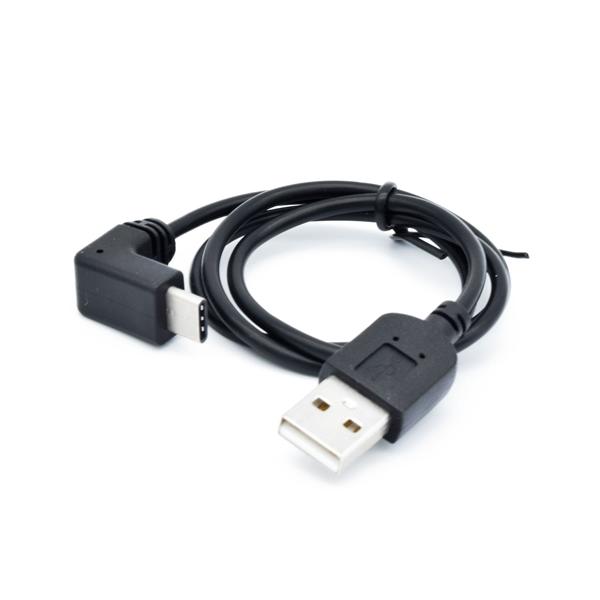 日本トラストテクノロジー 3.0A急速充電/通信対応 垂直L型TypeCケーブル (ブラック) JSC-008BK