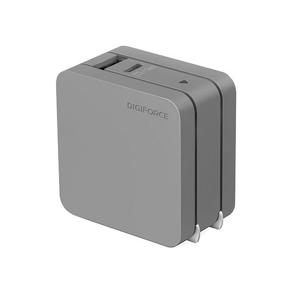 デジフォース Square スタイリッシュPD充電器 65W 1A1C チャコールグレー D0035CG