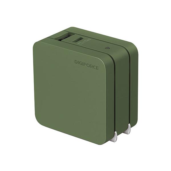 デジフォース Square スタイリッシュPD充電器 65W 1A1C オリーブグリーン D0035OG