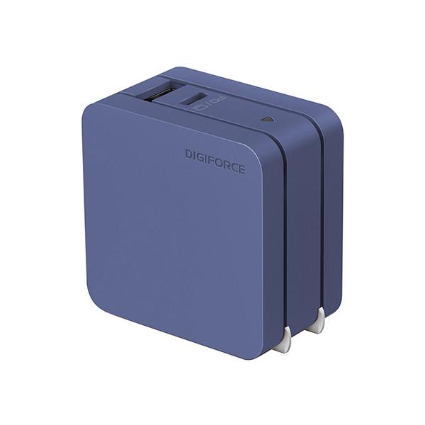 デジフォース Square スタイリッシュPD充電器 65W 1A1C ネイビーブルー D0035NB
