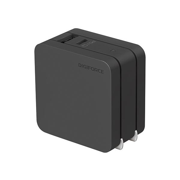 デジフォース Square スタイリッシュPD充電器 65W 1A1C ブラック D0035BK