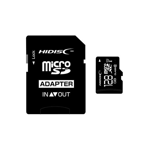 HIDISC microSDHCカード 128GB CLASS10 UHS-1対応 SD変換アダプタ付き