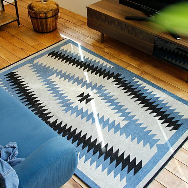 ラグマット NATIVE RUG LIGHT BLUE ラグ マット 絨毯 カーペット
