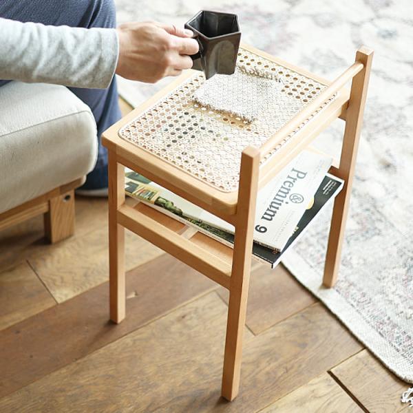 サイドテーブル AMU（アム） サイドテーブル テーブル ラタン ベッド