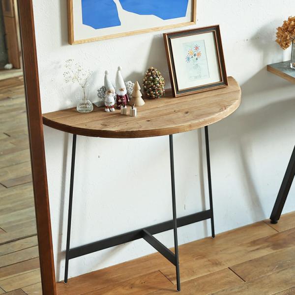 サイズ：幅 83cm × 奥行き 35cm × 高さ 72cm梱包サイズ：幅 72cm × 奥行き 73cm × 高さ 7cm素材天板：天然木パイン古材（水性塗装）フレーム：スチール（粉体塗装）商品重量：7.8kg梱包重量：9kg耐荷重：約...