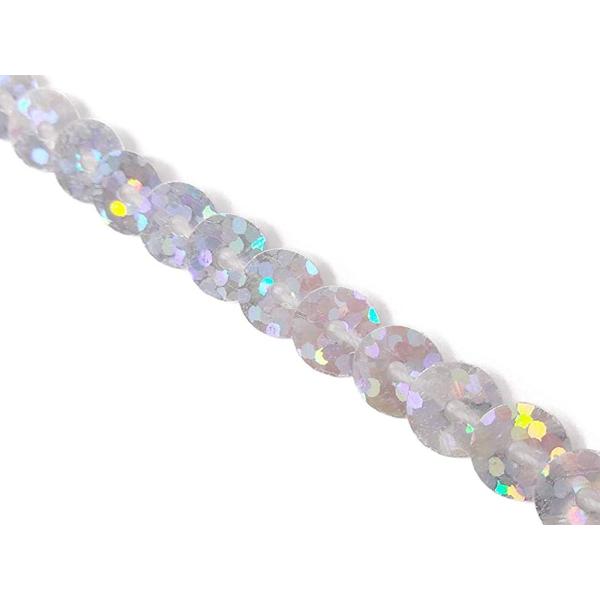 【当日出荷商品】<br>サイズ  幅0.6cm×長さ3ｍ巻き色 銀色（シルバー）たっぷり3m巻きのスパンコールテープです。銀色（シルバー）のスパンコールテープがキラキラ。ラメが入っているため、光があたるとキラキラと輝くスパンコー...