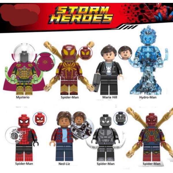 スパイダーマン 4体 ハイドロマン 他 ミニフィグ 8体セット