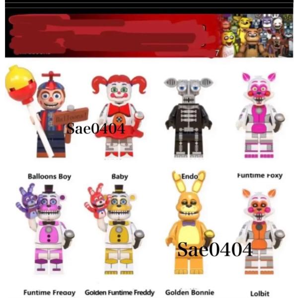 【ご参考】　　ファイブナイツアットフレディーズ　ミニフィグ  レゴ互換　FNAF ファイブナイツアットフレディーズ FNaF ミニフィグ 16体 レゴ