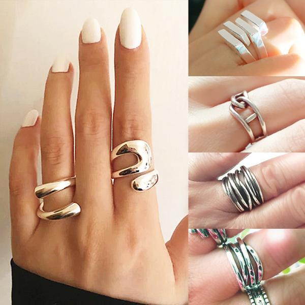 シルバーリング 指輪 シルバー 女性 ガールズ プレゼント オシャレ ファッション 幾何学 ギフト 流行 ジュエリー