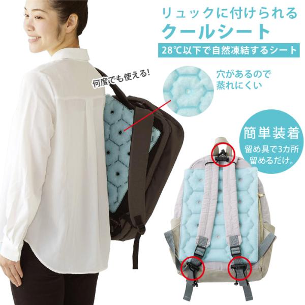 冷感パッド リュック用 ランドセル 背中 リュックの背中が快適 バックール 背中を冷やす 冷たい 涼しい ひんやり 背中パッド クールパッド