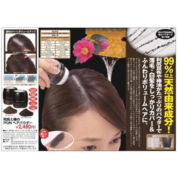 利尻と椿のPONヘアパウダー ダークブラウン 白髪染め   即納 送料無料 白髪隠し 白髪ケア マイノロジ　ポンヘアパウダー