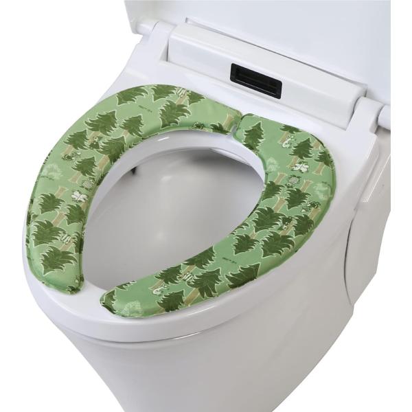 即納 ポスト投函 ムーミン さらふわ 便座クッション　【プート】 グリーン トイレマット シリーズムーミン ヨコズナクリエーション 便座シート