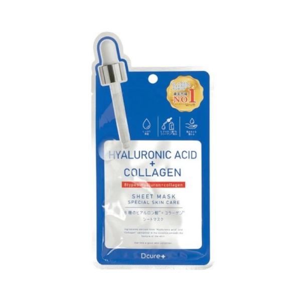 Dcure+ ディーキュア フェイスマスク ヒアルロン酸＋コラーゲン 27ml×1枚 定形郵便送料無料