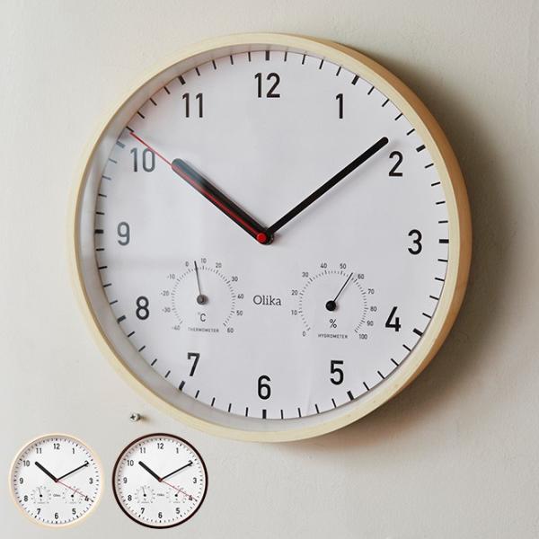 オリカ 温湿度計付き 新色 掛け時計 F30 5cm 003186 おしゃれ レトロ 壁掛 壁掛け 壁掛け時計 時計