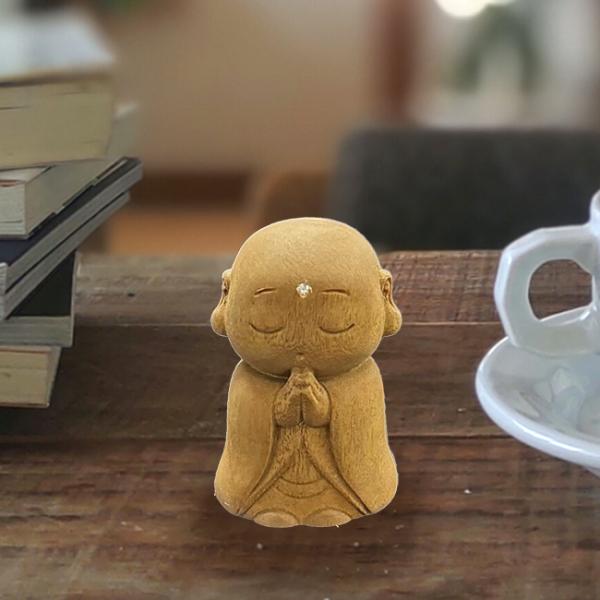 白檀 お守り地蔵様(お地蔵さん お守り 木製 携帯 木彫り 額 天然