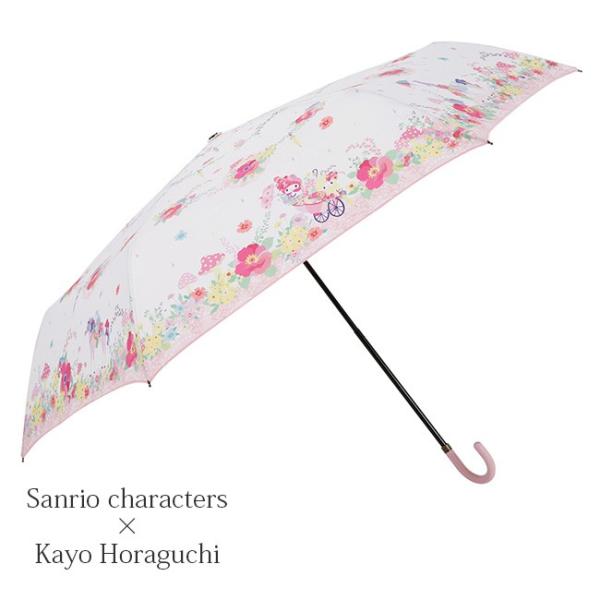 ホラグチカヨ 国内正規総代理店アイテム コラボ マイメロディ 折りたたみ傘 55cm 19hgsr 6m かわいい 雨傘 傘 レディース 子供 大人 おしゃれ