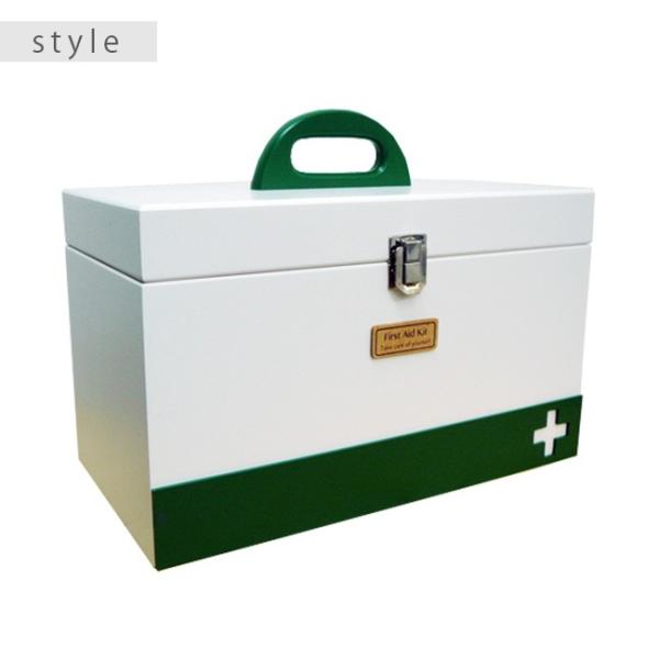 救急箱 ホワイト L 低価格 救急ボックス レトロ 持ち手 救急box 常備薬の収納 かわいいデザイン