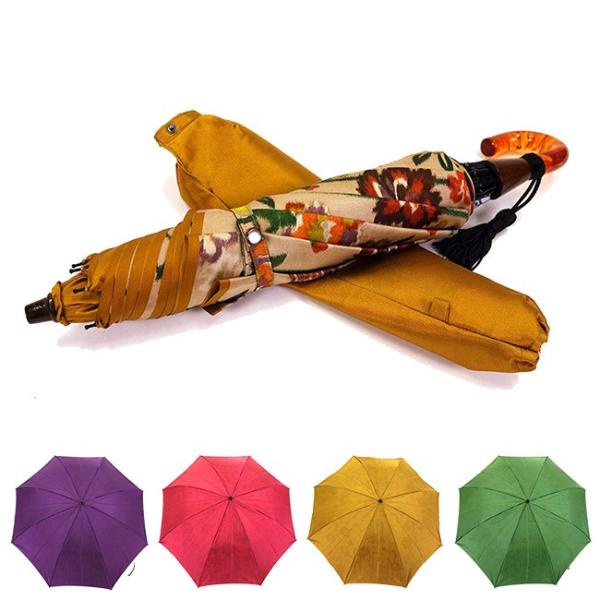 小宮商店 甲州織裏ほぐし織 和花柄 折傘 婦人 女性 レディース 折りたたみ