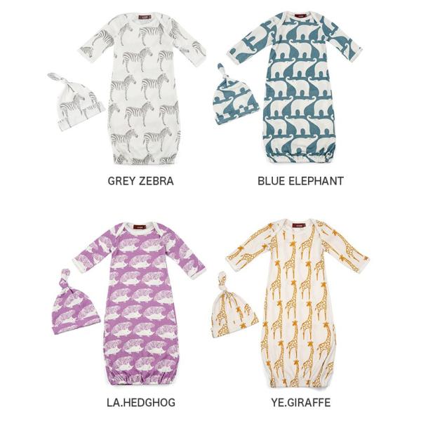 即納 Milkbarn 倉 ミルクバーン 新生児ガウン 帽子セット 新生児 服 女の子 赤ちゃん ベビー服 ドレスオール 男の子 ベビー