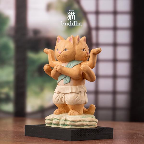 猫buddha 阿修羅(猫 ねこ ネコ 置物 猫雑貨 小さい かわいい おしゃれ ミニ インテリア 小物 オブジェ 動物 開運)  :NE161:キレイスポット 通販 