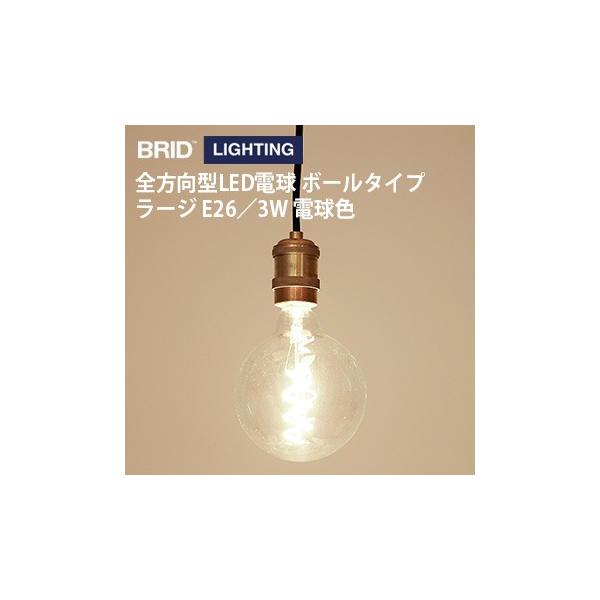 Brid 全方向型led電球 ボールタイプ ラージ E26 3w 電球色 Led電球 ボール型 電球 ヴィンテージ感