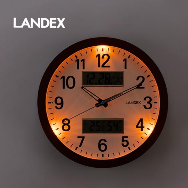Landex ランデックス 温湿度計付き多機能掛け時計(掛け時計 壁掛け時計
