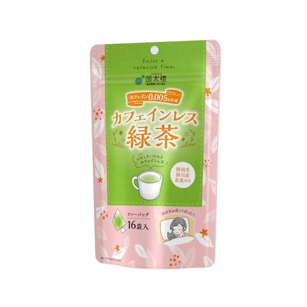 他サイト： 国太楼 カフェインレス緑茶 三角ティーバッグ 16P ×3個の商品画像