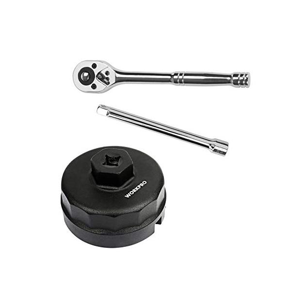 WORKPRO カップ型オイルフィルターレンチ 3点セット 差込角9.5mm （3/8