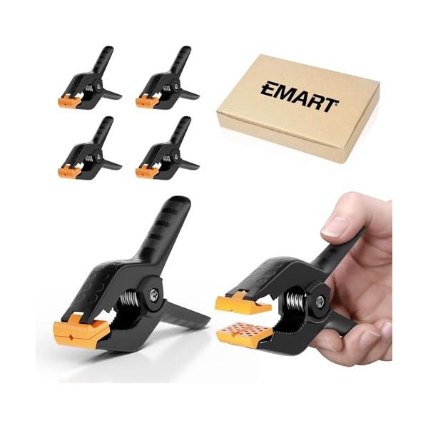 EMART スプリングクランプ 強力クリップ 6パック 背景布クリップ 固定クランプ 最大の挟める幅約5cm 滑り止め 絶縁 圧着 溶接 切断